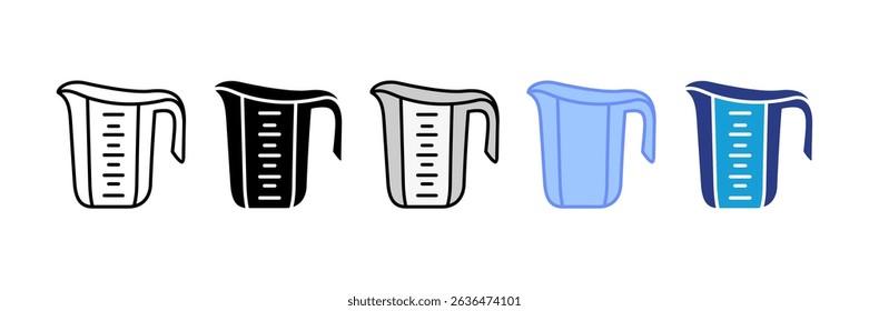 Measuring Cup Icon Set Multiple Style Collection