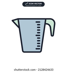 plantilla de símbolo de icono de taza de medida para el logotipo de colección de diseño gráfico y web ilustración vectorial