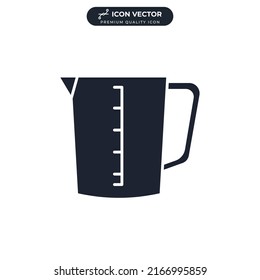 plantilla de símbolo de icono de taza de medida para el logotipo de colección de diseño gráfico y web ilustración vectorial