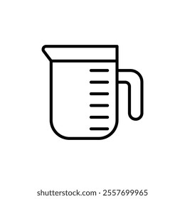 Measuring cup icon Thin line art collection