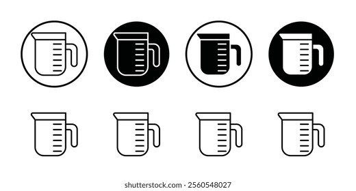 Measuring cup icon Thin line flat illustration