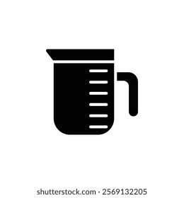 Measuring cup icon Vector flat thin line illustration