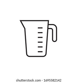measuring cup icon vector illustration outline style design. isolated on white background