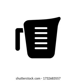 taza de medida, icono, vector, ilustración, cocina