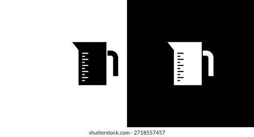 Ilustración vectorial de icono de taza de medición - iconos de vector de estilo negro de alta calidad