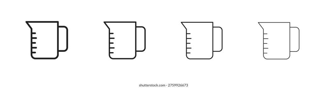 Measuring cup icons. Line with editable stroke.