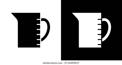 Iconos de taza de medición de diseño de silueta de Vector. Ilustración de Diseño gráfico plano de Vector.