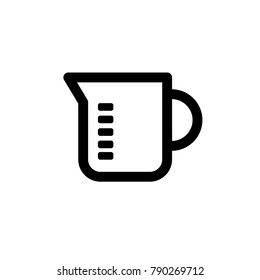 measuring cup icon,vector illustration. Flat design style. vector measuring cup icon illustration isolated on White background, measuring cup icon.