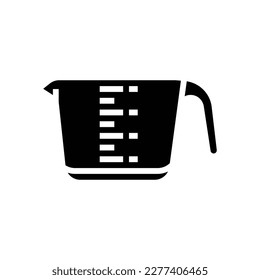 vectores de icono de glifo de utensilios de cocina de taza de medida. señal de utensilios de cocina para taza de medida. ilustración de símbolo aislado
