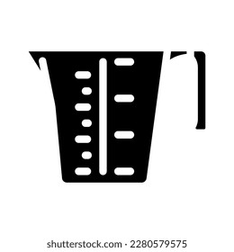 measuring cup kitchen cookware glyph icon vector. measuring cup kitchen cookware sign. isolated symbol illustration