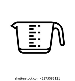 measuring cup kitchen cookware line icon vector. measuring cup kitchen cookware sign. isolated contour symbol black illustration