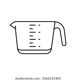 vector de icono de línea de cocina de vectores de línea de vástago de vástago. señal de utensilios de cocina para taza de medida. símbolo de contorno aislado ilustración negra