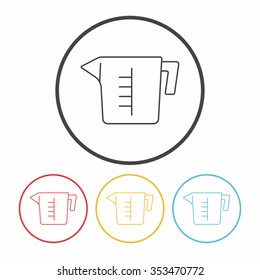 Measuring cup line icon