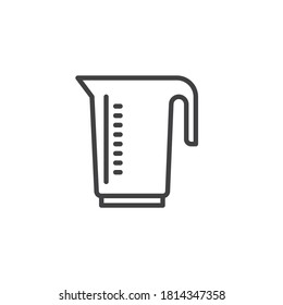 Measuring cup line icon. linear style sign for mobile concept and web design. Kitchen pitcher outline vector icon. Symbol, logo illustration. Vector graphics