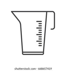 Measuring cup line icon, outline vector sign, linear style pictogram isolated on white. Symbol, logo illustration. Editable stroke. Pixel perfect graphics