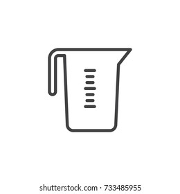 Measuring cup line icon, outline vector sign, linear style pictogram isolated on white. Symbol, logo illustration. Editable stroke