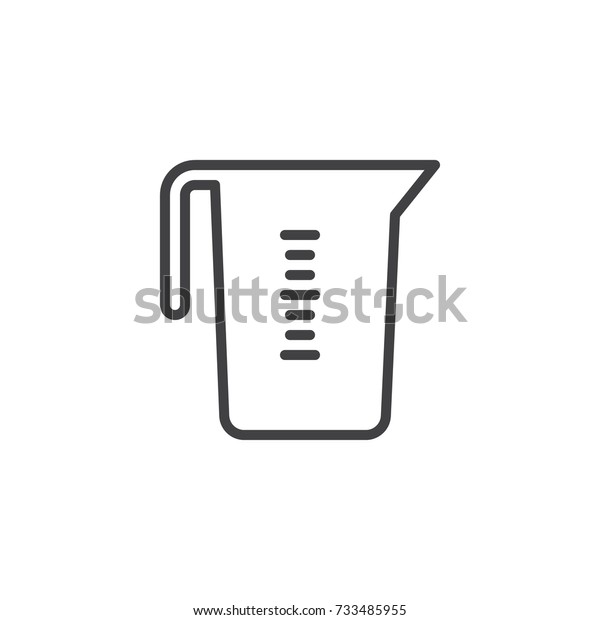 Measuring Cup Line Icon Outline Vector Stock Vector (Royalty Free ...