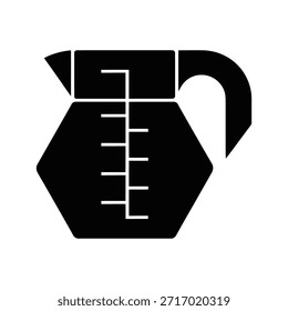 Icono de medición de líquidos de taza de medición en negro