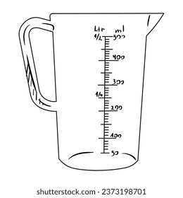 Measuring cup on white background