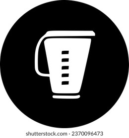 Messbecher-Umriss-Symbol. lineares Stilzeichen für mobiles Konzept und Zeichen, Symbol, Vektorgrafik, Kunst