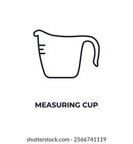 measuring cup outline icon. Linear vector from kitchen concept. Thin line measuring cup icon isolated on white background