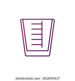 Measuring cup outline icon. Purple gradient symbol. Isolated vector stock illustration