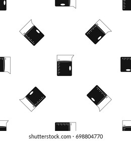 Measuring cup pattern repeat seamless in black color for any design. Vector geometric illustration