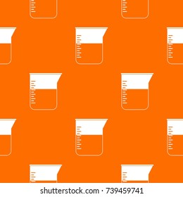 Measuring cup pattern repeat seamless in orange color for any design. Vector geometric illustration
