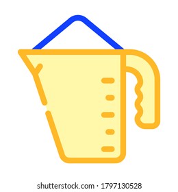 measuring cup with powder color icon vector. measuring cup with powder sign. isolated symbol illustration
