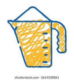 measuring cup with powder doodle icon sketch vector. measuring cup with powder sign. isolated symbol illustration