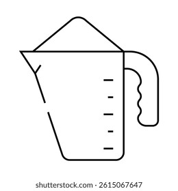 measuring cup with powder line icon vector. measuring cup with powder sign. isolated contour symbol black illustration