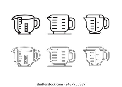 Measuring cup silhouette vector art illustration