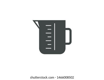 Measuring cup simple icon in black and white. 
