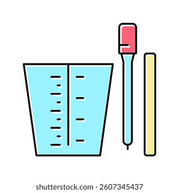 measuring cup and stick tool resin art color icon vector. measuring cup and stick tool resin art sign. isolated symbol illustration