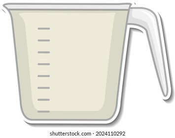 Measuring cup sticker on white background illustration
