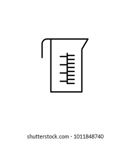 measuring cup thin line icon on white background