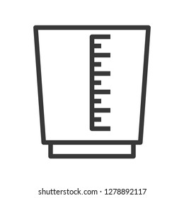 Measuring cup vector, coffee related line design editable stroke icon