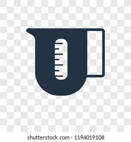Measuring cup vector icon isolated on transparent background, Measuring cup transparency logo concept