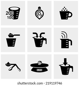 Measuring Cup Vector Icons Set On Gray