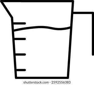 Measuring Cup Vector Line Icon Design