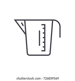 measuring cup vector line icon, sign, illustration on background, editable strokes
