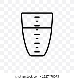 Measuring cup vector linear icon isolated on transparent background, Measuring cup transparency concept can be used for web and mobile