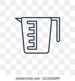 Measuring cup vector outline icon isolated on transparent background, high quality linear Measuring cup transparency concept can be used web and mobile