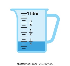 measuring cups with the amount of liquid 250ml. with measuring scale.
Beaker for chemical experiments in the laboratory. Vector illustration