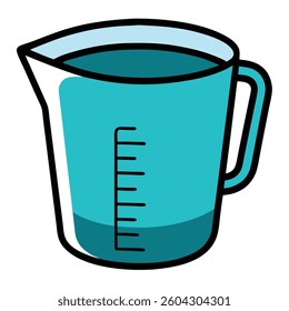 Measuring cups flat illutration white background