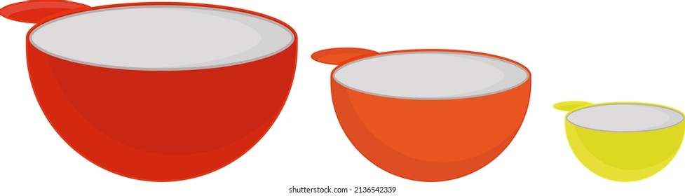 Measuring cups, illustration, vector on a white background.
