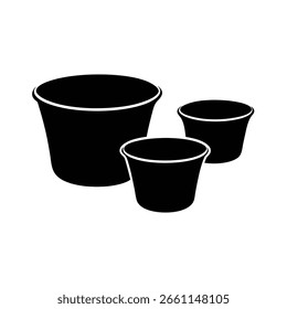 Measuring Cups Set silhouette vector art illustration
