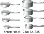 Measuring Cups and Spoons Set for Baking and Cooking illustration