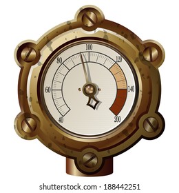 the measuring device in the steampunk style. Gradient mash