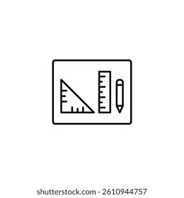 Measuring and drawing vector illustration line icon icons design